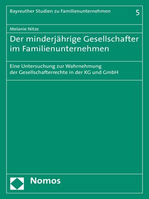 cover image of Der minderjährige Gesellschafter im Familienunternehmen